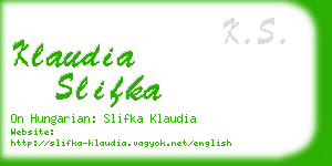 klaudia slifka business card